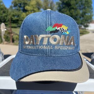 Vintage 2002 Daytona International Speedway Nascar Racing Denim Hat Cap